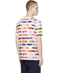 T-shirt girocollo a righe orizzontali bianca di Ps By Paul Smith