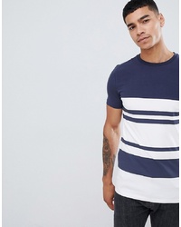 T-shirt girocollo a righe orizzontali blu scuro e bianca di ASOS DESIGN