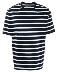 T-shirt girocollo a righe orizzontali blu scuro e bianca di Circolo 1901