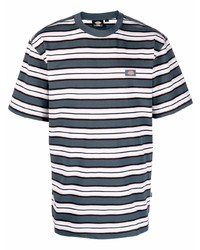 T-shirt girocollo a righe orizzontali blu scuro e bianca di Dickies Construct