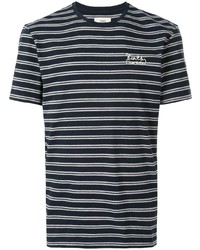 T-shirt girocollo a righe orizzontali blu scuro e bianca di Kent & Curwen