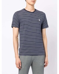 T-shirt girocollo a righe orizzontali blu scuro e bianca di Polo Ralph Lauren
