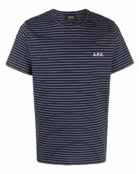 T-shirt girocollo a righe orizzontali blu scuro di A.P.C.