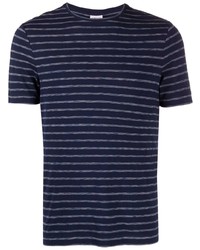 T-shirt girocollo a righe orizzontali blu scuro di Armani Collezioni