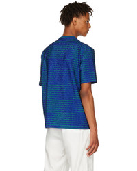 T-shirt girocollo a righe orizzontali blu scuro di Lanvin