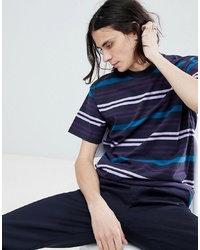 T-shirt girocollo a righe orizzontali blu scuro di Carhartt WIP