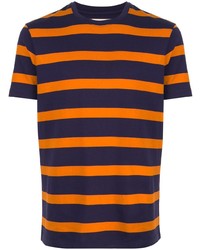 T-shirt girocollo a righe orizzontali blu scuro di Kent & Curwen