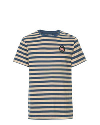 T-shirt girocollo a righe orizzontali blu scuro di Kent & Curwen