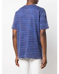T-shirt girocollo a righe orizzontali blu scuro di Missoni
