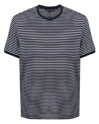 T-shirt girocollo a righe orizzontali blu scuro di Michael Kors