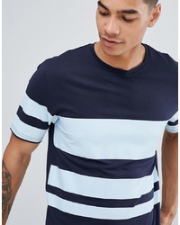 T-shirt girocollo a righe orizzontali blu scuro di ONLY & SONS