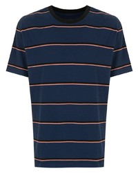 T-shirt girocollo a righe orizzontali blu scuro di OSKLEN