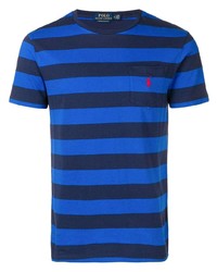 T-shirt girocollo a righe orizzontali blu scuro di Polo Ralph Lauren