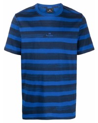 T-shirt girocollo a righe orizzontali blu scuro di PS Paul Smith