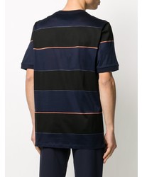 T-shirt girocollo a righe orizzontali blu scuro di Paul Smith