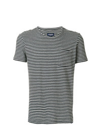 T-shirt girocollo a righe orizzontali blu scuro di Woolrich