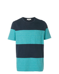T-shirt girocollo a righe orizzontali blu scuro di YMC