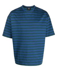 T-shirt girocollo a righe orizzontali blu di A.P.C.