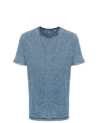 T-shirt girocollo a righe orizzontali blu di AG Jeans
