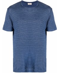 T-shirt girocollo a righe orizzontali blu di Altea