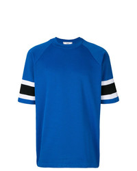 T-shirt girocollo a righe orizzontali blu di AMI Alexandre Mattiussi