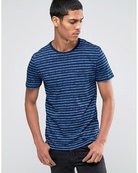 T-shirt girocollo a righe orizzontali blu di Celio