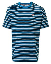 T-shirt girocollo a righe orizzontali blu di Fila