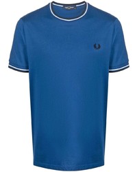 T-shirt girocollo a righe orizzontali blu di Fred Perry