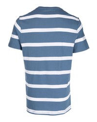 T-shirt girocollo a righe orizzontali blu di Barbour