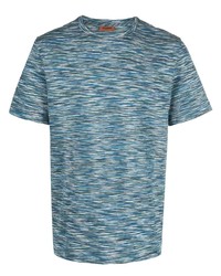 T-shirt girocollo a righe orizzontali blu di Missoni