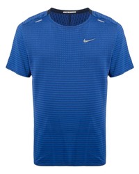 T-shirt girocollo a righe orizzontali blu di Nike