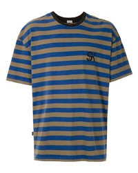 T-shirt girocollo a righe orizzontali blu di OSKLEN