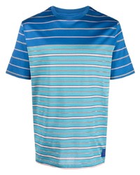 T-shirt girocollo a righe orizzontali blu di Paul Smith