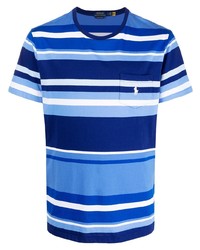 T-shirt girocollo a righe orizzontali blu di Polo Ralph Lauren