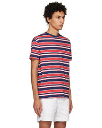 T-shirt girocollo a righe orizzontali bordeaux di Polo Ralph Lauren