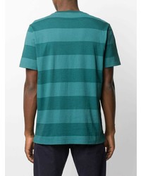 T-shirt girocollo a righe orizzontali foglia di tè di PS Paul Smith