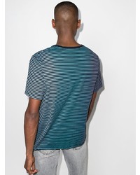 T-shirt girocollo a righe orizzontali foglia di tè di Saint Laurent