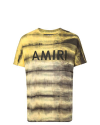 T-shirt girocollo a righe orizzontali gialla di Amiri