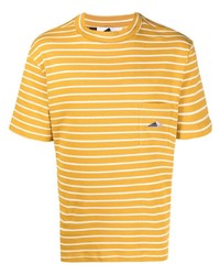 T-shirt girocollo a righe orizzontali gialla di Anglozine