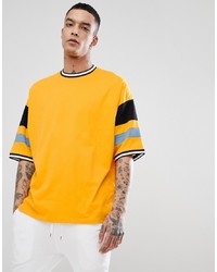 T-shirt girocollo a righe orizzontali gialla di ASOS DESIGN