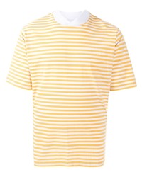 T-shirt girocollo a righe orizzontali gialla di Barbour