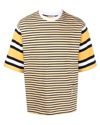 T-shirt girocollo a righe orizzontali gialla di Marni