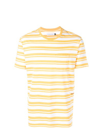 T-shirt girocollo a righe orizzontali gialla di Pop Trading Company