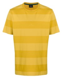 T-shirt girocollo a righe orizzontali gialla di PS Paul Smith