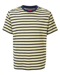 T-shirt girocollo a righe orizzontali gialla di Supreme
