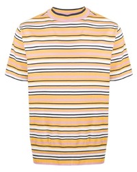 T-shirt girocollo a righe orizzontali gialla di YMC