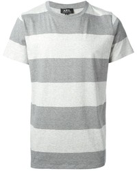 T-shirt girocollo a righe orizzontali grigia di A.P.C.