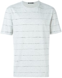 T-shirt girocollo a righe orizzontali grigia di Alexander Wang