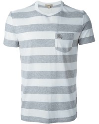 T-shirt girocollo a righe orizzontali grigia di Burberry