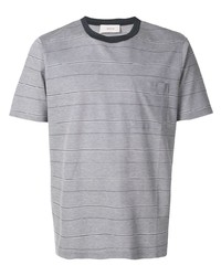 T-shirt girocollo a righe orizzontali grigia di Cerruti 1881
